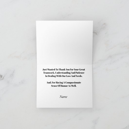 Beerdigung Zuhause Danke, dass Sie eine Karte mit (Innenseite)