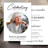 Beerdigungsankündigung,Foto des Gedenkdienstes Einladung