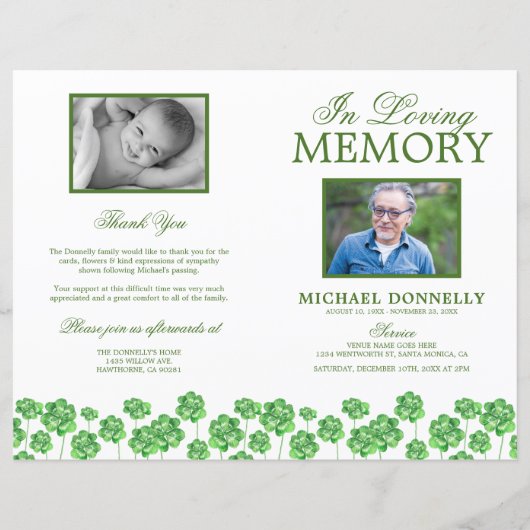 Beerdigungsauftrag des Dienstschließungsprogramms (Vorderseite)