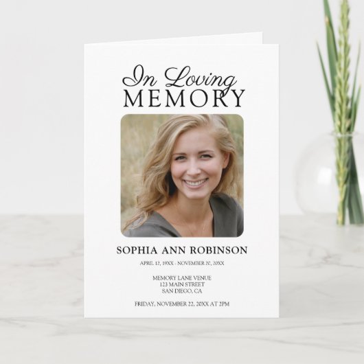 Beerdigungsauftrag des Fotos Programm (Vorderseite)