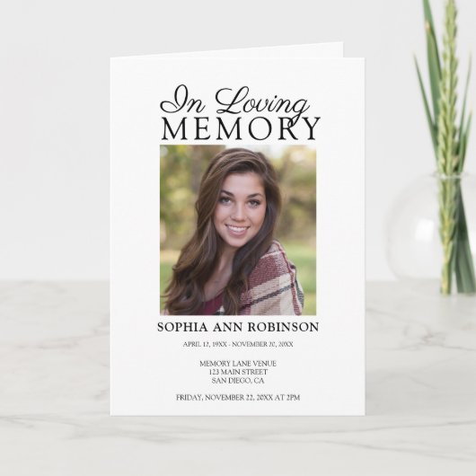 Beerdigungsauftrag des Fotos Programm (Vorderseite)