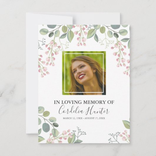 Beerdigungsauftrag | Elegant Rosa Blossom (Vorderseite)