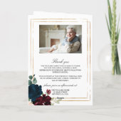 Beerdigungsauftrag & florales Gedenkprogramm Karte (Rückseite)