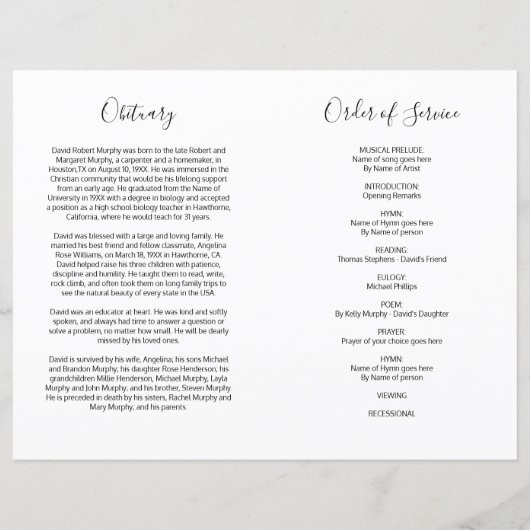 Beerdigungsauftrag | Foto-Memorial (Rückseite)