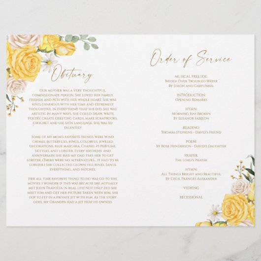 Beerdigungsauftrag | Memorial (Rückseite)