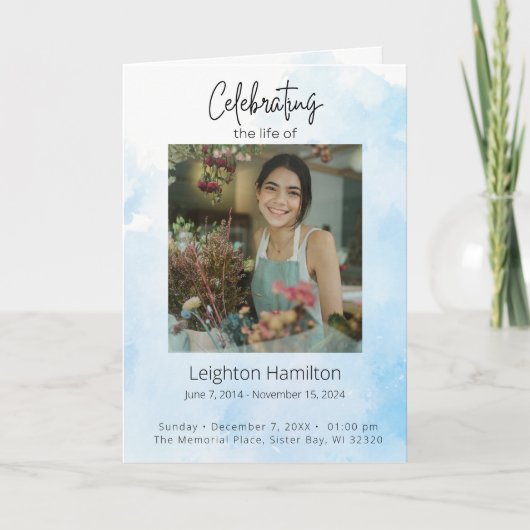 Beerdigungsauftrag Programm (Vorderseite)