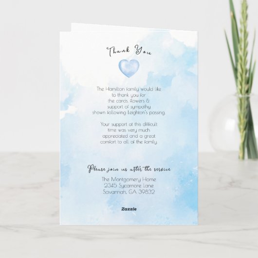 Beerdigungsauftrag Programm (Rückseite)