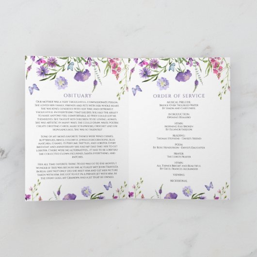 Beerdigungsauftrag | Programm zur Gedenkstätte (Innenseite)