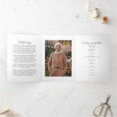 Beerdigungsauftrag | Vor und nach dem Foto Tr Dreifach Gefaltete Einladung (Innenseite)