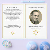 Beerdigungsbroschüre, Jüdischer Stern von David Flyer (Einzeln)