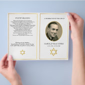 Beerdigungsbroschüre, Jüdischer Stern von David Flyer (Hand)