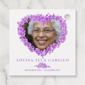 Beerdigungsdenkengeschenk lila Vergessensmerz Geschenkanhänger (Rückseite)