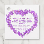 Beerdigungsdenkengeschenk lila Vergessensmerz Geschenkanhänger (Vorderseite)