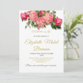Beerdigungsdenkliche Rose Feier zum Leben Einladung (Stehend Vorderseite)