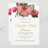 Beerdigungsdenkliche Rose Feier zum Leben Einladung (Vorne/Hinten)