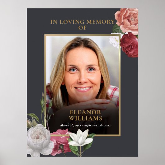 Beerdigungsdenkmal Blumenfeier Foto Poster (Vorne)