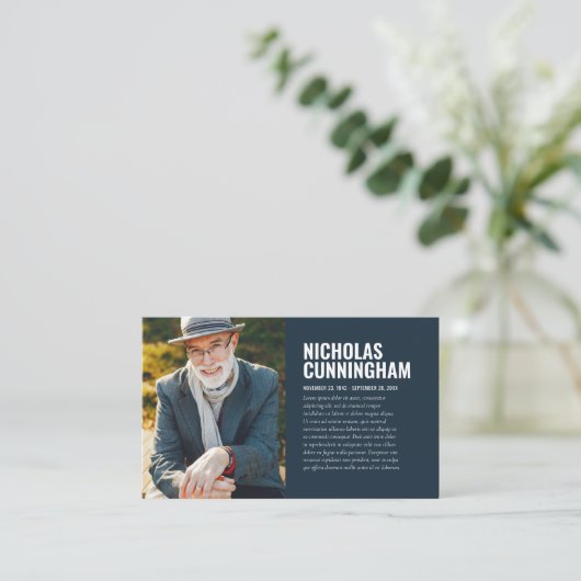 Beerdigungsdenkmal für immer in unserer Herzkarte Visitenkarte (Stehend Vorderseite)