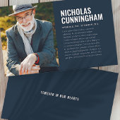 Beerdigungsdenkmal für immer in unserer Herzkarte Visitenkarte