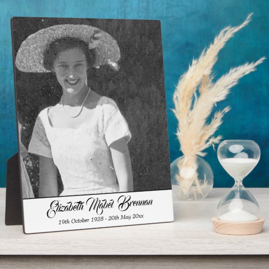 Beerdigungsdenkmal im Schwarz-Weiß-Foto Fotoplatte (Seite)