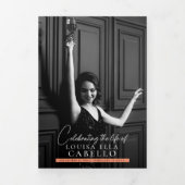 Beerdigungsdenkmal-Programm Snap-Fotos peach Dreifach-gefaltete Programmkarte (Cover)