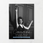 Beerdigungsdenkprogramm - Fotos Dreifach Gefaltete Einladung (Cover)