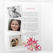 Beerdigungsdenkprogramm Rote Juwelen-Orchideen-Blu Dreifach Gefaltete Einladung (Innen Erste Seite)