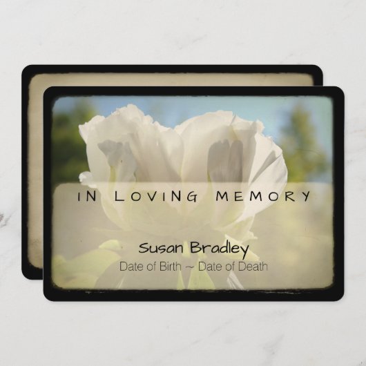 Beerdigungsdienst 2 Inv. Vintag Einladung (Vorne/Hinten)