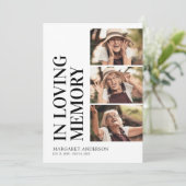 Beerdigungsdienst 3 Foto Einladung (Stehend Vorderseite)