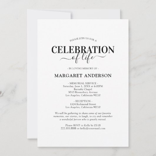 Beerdigungsdienst 3 Foto Einladung (Rückseite)