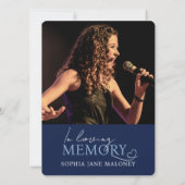 Beerdigungsdienst Beerdigung Oval Foto Marine Einladung (Rückseite)