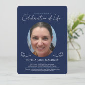 Beerdigungsdienst Beerdigung Oval Foto Marine Einladung (Stehend Vorderseite)