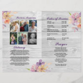 Beerdigungsdienst Feier des Lila Lebens Flyer (Hinten)