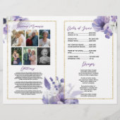 Beerdigungsdienst Feier des Lila Lebens Flyer (Hinten)