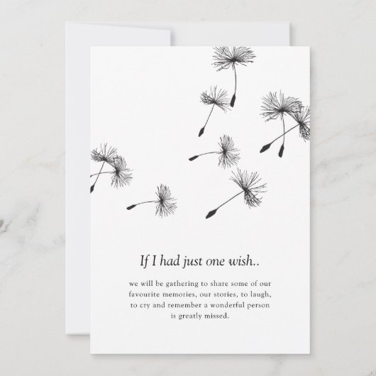 Beerdigungsdienst | Feiern zum Foto des Lebens Einladung (Rückseite)