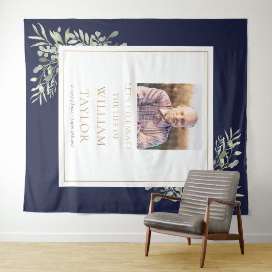 Beerdigungsdienst für Blaugrün-Foto Wandteppich (Beispiel (Horizontal))