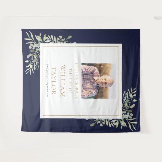 Beerdigungsdienst für Blaugrün-Foto Wandteppich (Vorderseite (Horizontal))