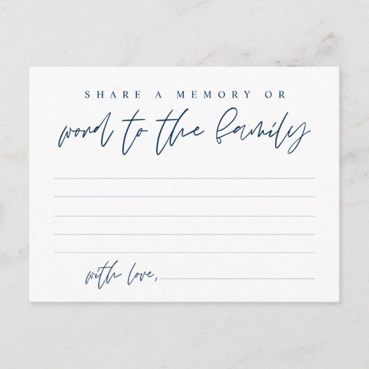 Beerdigungsdienst, Gedächtnisaustausch, Word Famil Postkarte (Vorderseite)