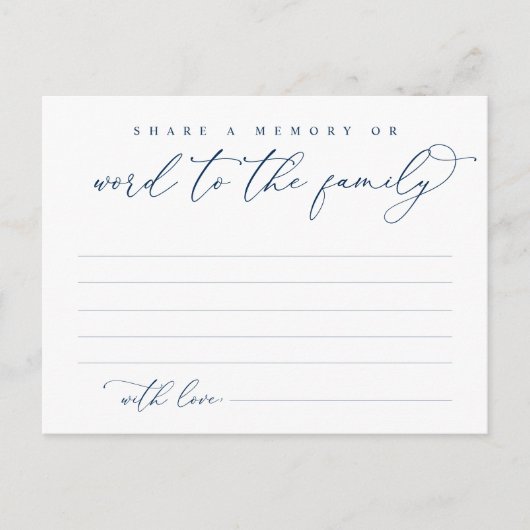 Beerdigungsdienst, Gedächtnisaustausch, Word Famil Postkarte (Vorderseite)