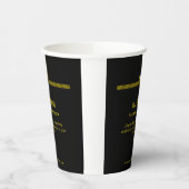 Beerdigungsdirektor, Goldstreifen und steigender P Pappbecher (Links)