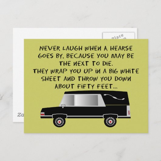 Beerdigungsdirektor/Mortiker Funny Hearse Design Postkarte (Vorne/Hinten)