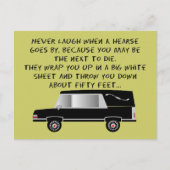Beerdigungsdirektor/Mortiker Funny Hearse Design Postkarte (Vorderseite)
