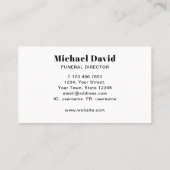 Beerdigungsdirektor Visitenkarte (Rückseite)