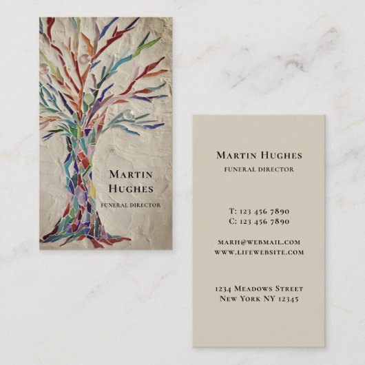 Beerdigungsdirektorin Tree Visitenkarte (Vorne/Hinten)