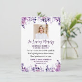 Beerdigungseinladung mit Lila wilden Blume Einladung (Stehend Vorderseite)