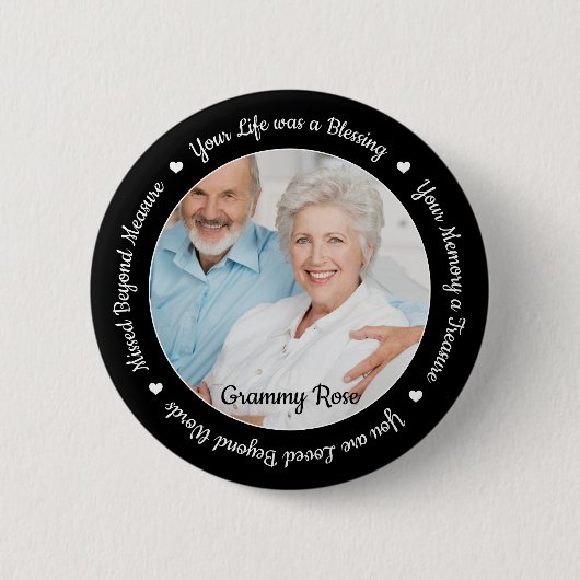 Beerdigungserinnerung Bewahren Foto der Gedenkstät Button (Vorderseite)