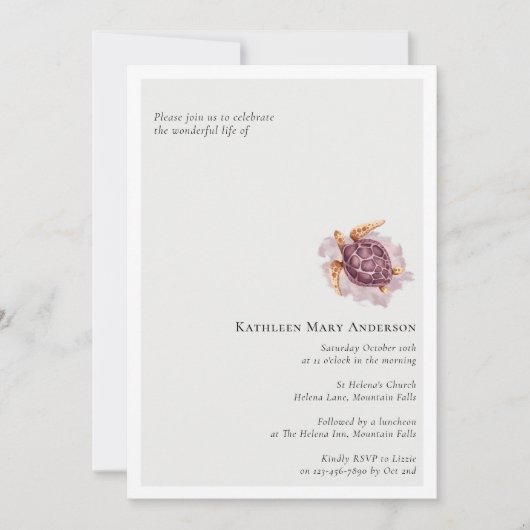 Beerdigungsfeier Einladung (Vorderseite)