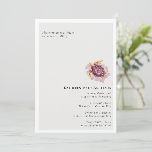 Beerdigungsfeier Einladung (Stehend Vorderseite)