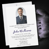 Beerdigungsfeier zum Foto des Gedenkens an das Leb Einladung