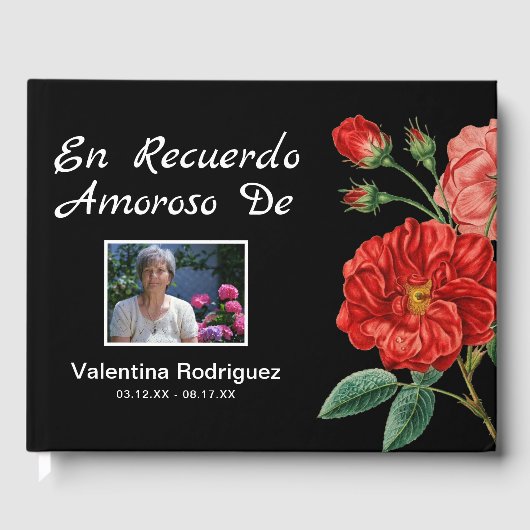 Beerdigungsgedanke | Rote Blume Gästebuch (Vorderseite)