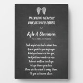 Beerdigungsgedankenkreuz Blackboard-Effekt Sehr ge Fotoplatte (Vorderseite)